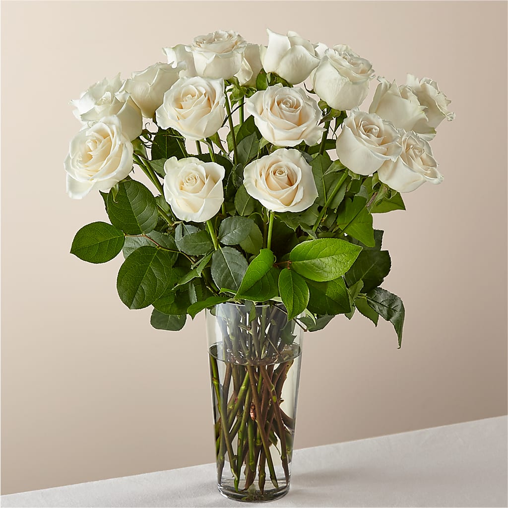 Long Stem White Rose Bouquet – Floral Design At Evergreen Llc, Princeton NC