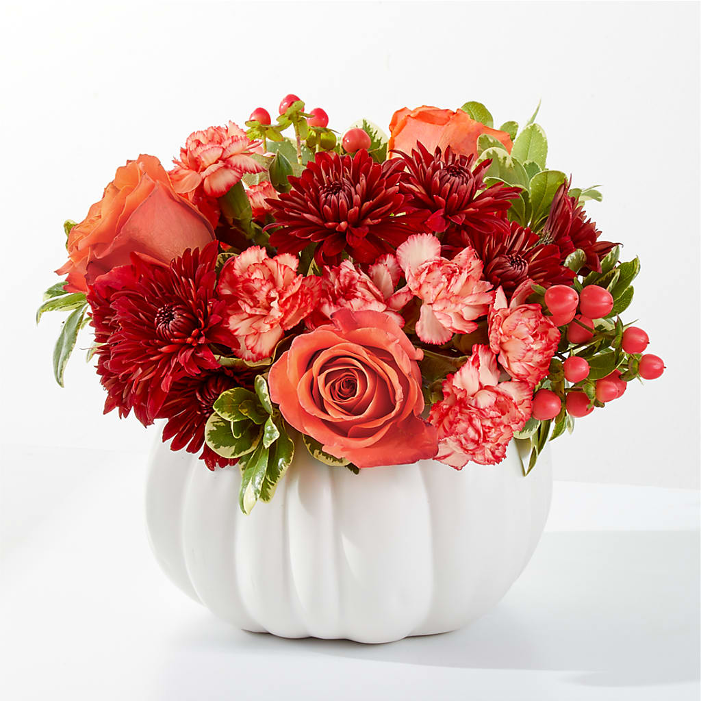 Autumn Air Pumpkin Bouquet – Floral Design At Evergreen Llc, Princeton NC