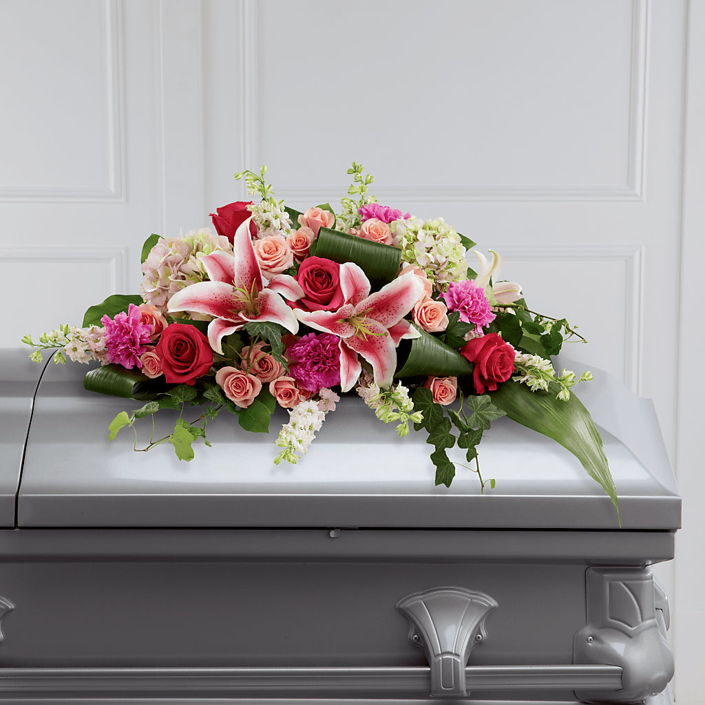 Splendid Grace Casket Spray – Floral Design At Evergreen Llc, Princeton NC