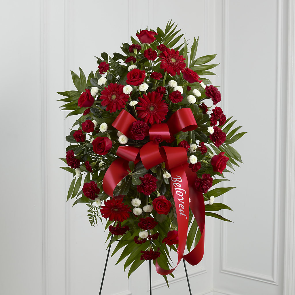 Treasured Memories Standing Spray – Floral Design At Evergreen Llc, Princeton NC