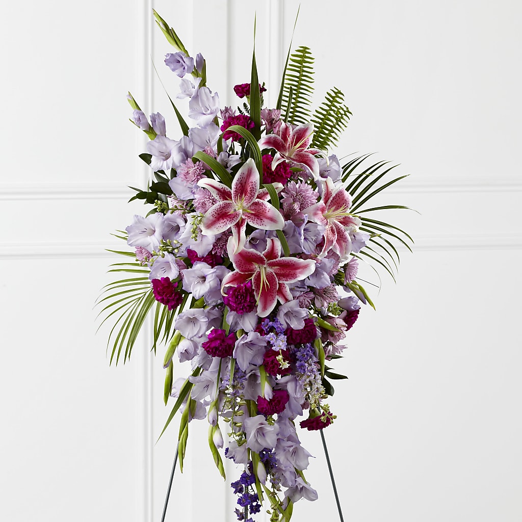 Tender Touch Standing Spray – Floral Design At Evergreen Llc, Princeton NC