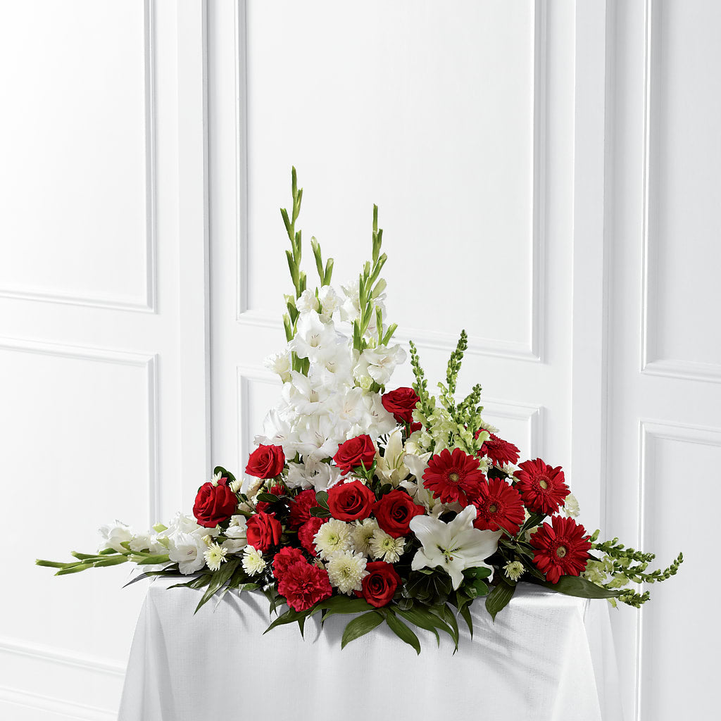 Crimson & White Arrangement – Floral Design At Evergreen Llc, Princeton NC