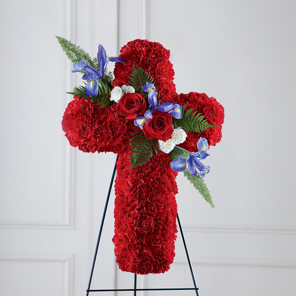 Faithful Hero Floral Cross – Floral Design At Evergreen Llc, Princeton NC