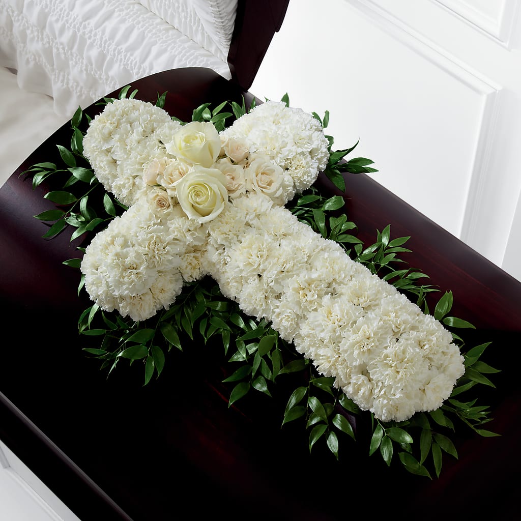 Peaceful Memories Casket Spray (Standard) – Floral Design At Evergreen Llc, Princeton NC