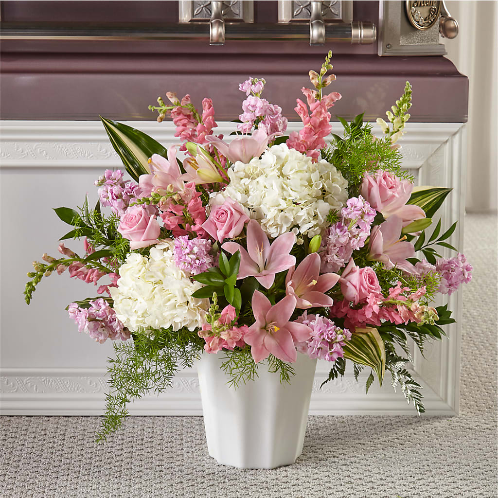 Simply Serene Floor Basket – Floral Design At Evergreen Llc, Princeton NC