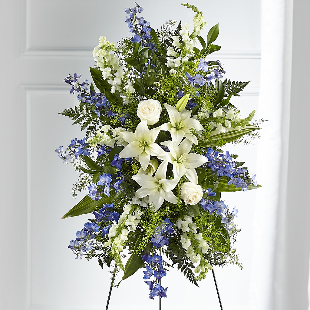 Faithful Friend Standing Spray – Floral Design At Evergreen Llc, Princeton NC