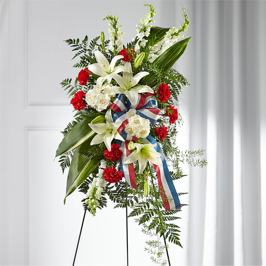 Stars of Life Standing Spray – Floral Design At Evergreen Llc, Princeton NC