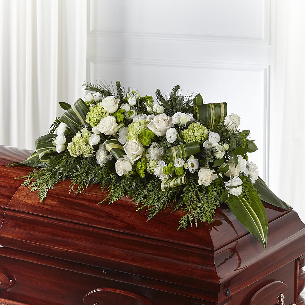 Hopeful Gesture Casket Spray – Floral Design At Evergreen Llc, Princeton NC