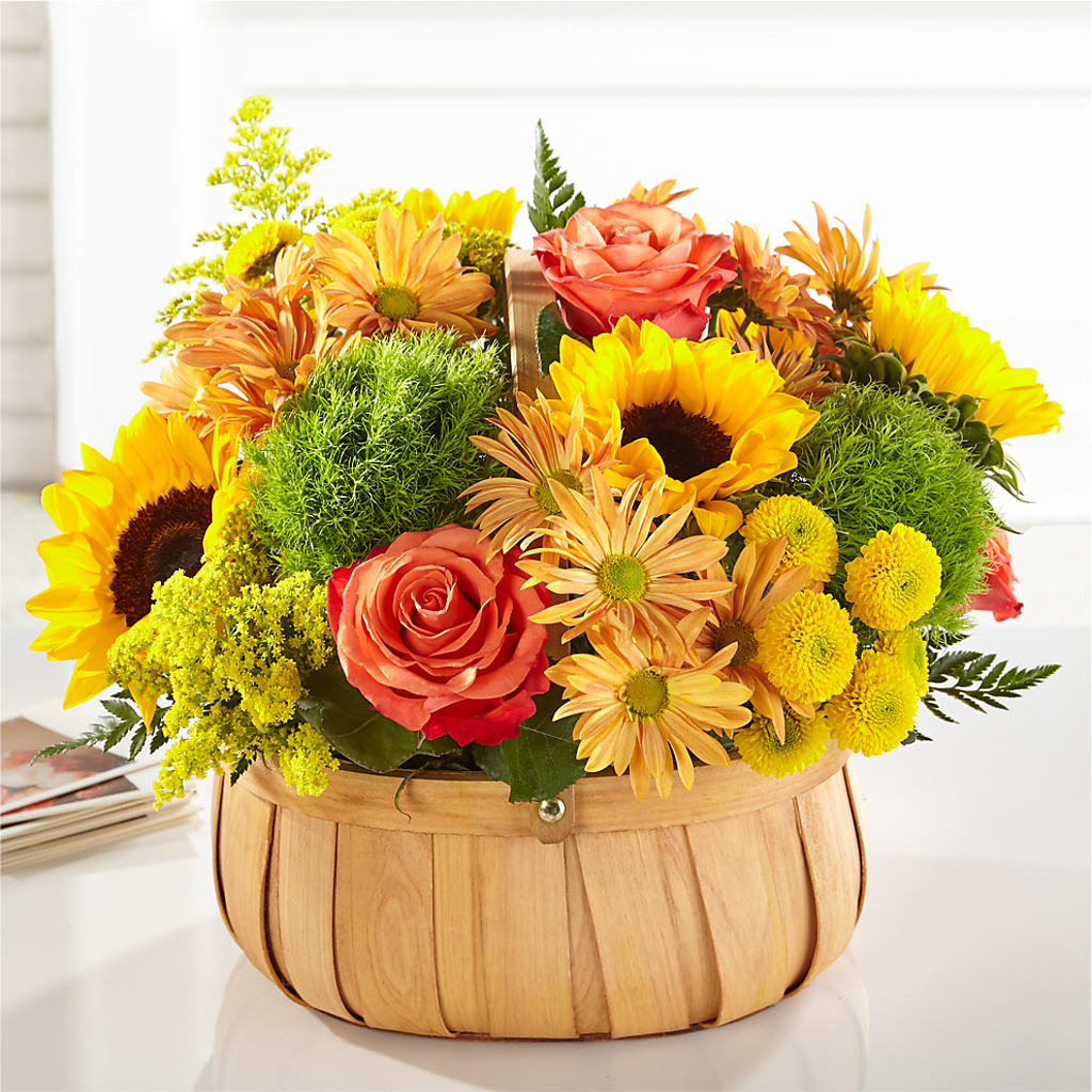Harvest Sunflower Basket – Floral Design At Evergreen Llc, Princeton NC