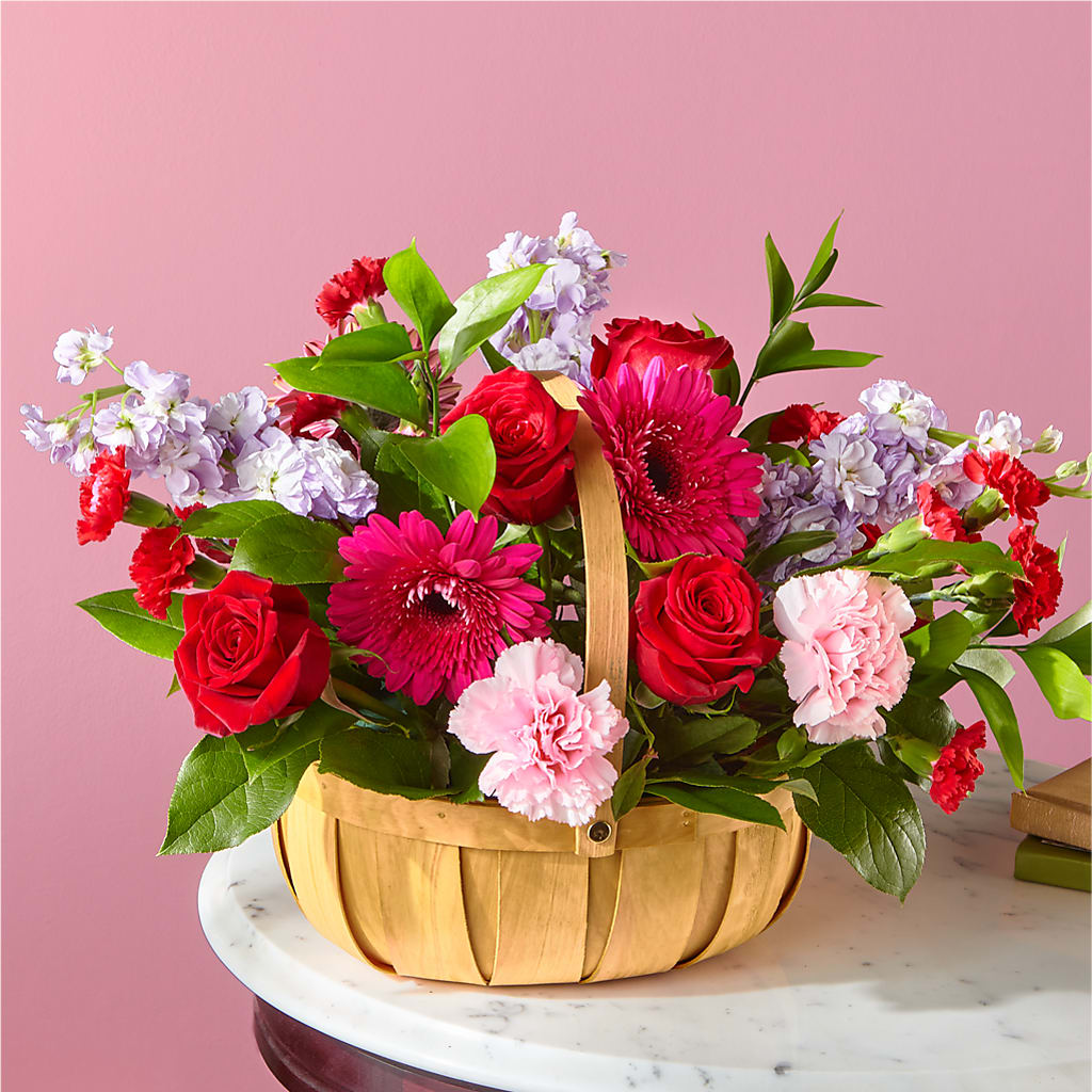 Pink Picnic Basket – Floral Design At Evergreen Llc, Princeton NC