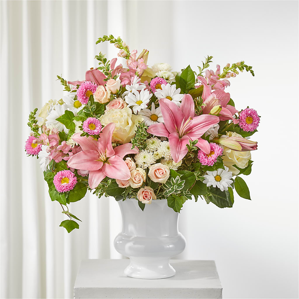 Empathetic Blooms Urn Arrangement – Floral Design At Evergreen Llc, Princeton NC