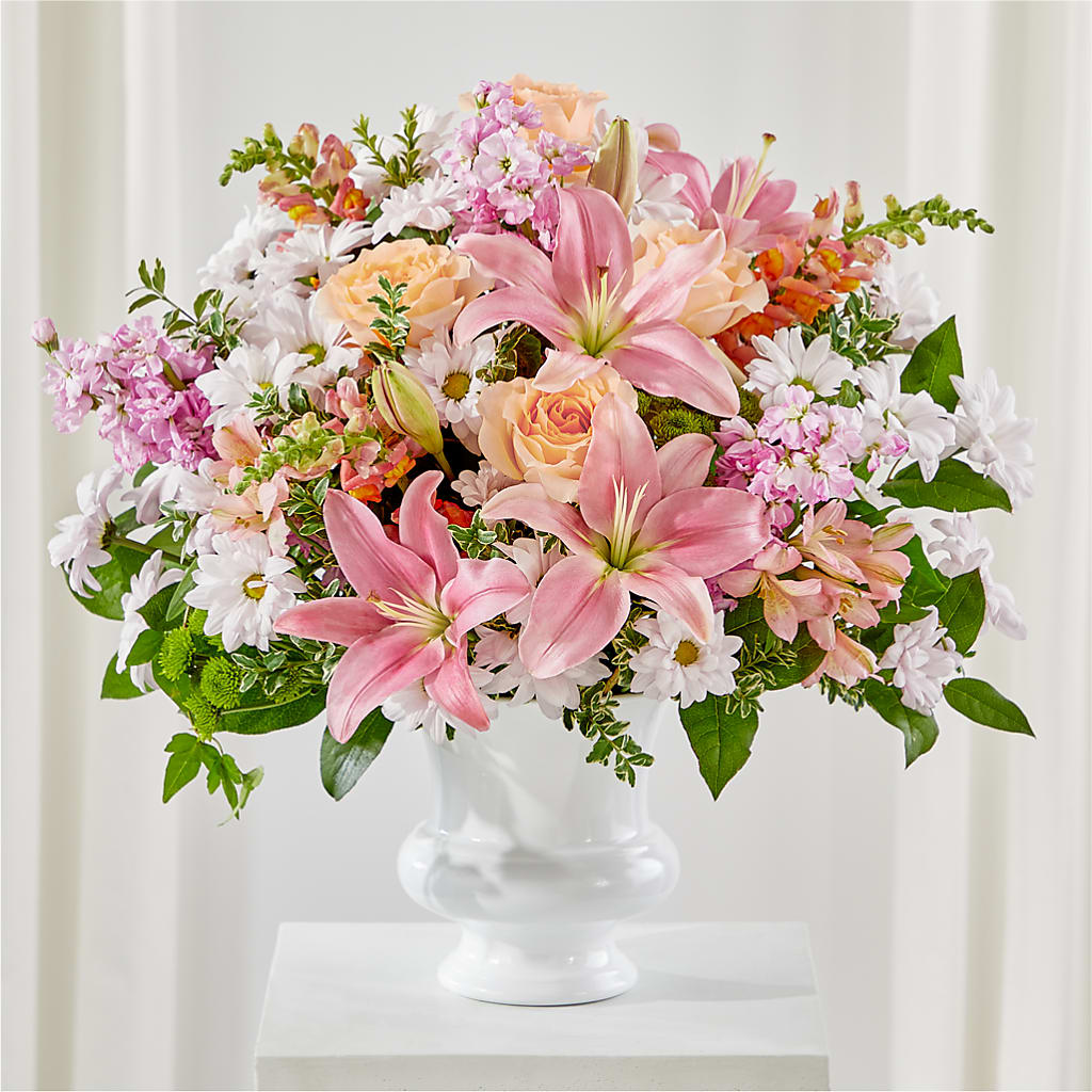 Heartfelt Gesture Urn Arrangement – Floral Design At Evergreen Llc, Princeton NC