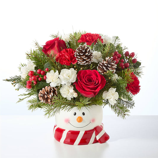 Jolly Snowman Bouquet –  Floral Design At Evergreen Llc, Princeton NC