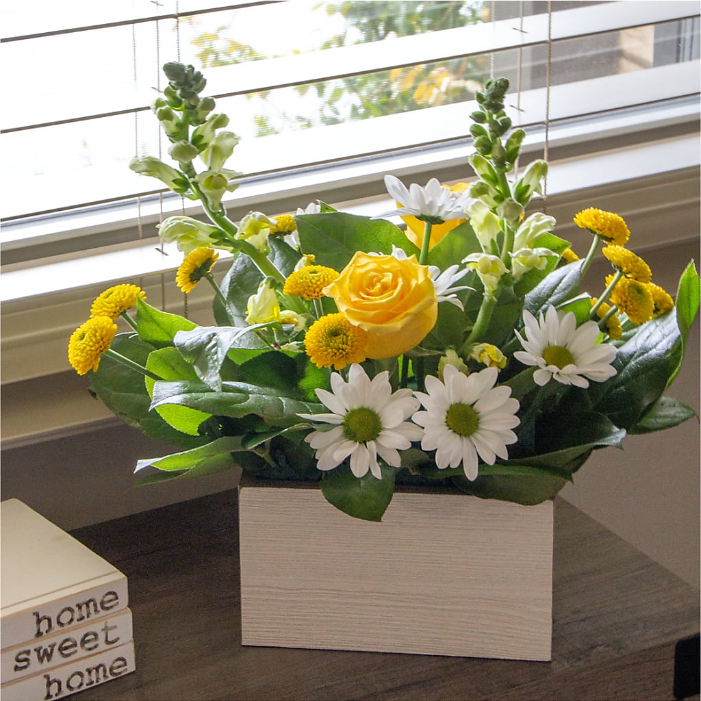 Sun Salutation Box Bouquet –  Floral Design At Evergreen Llc, Princeton NC