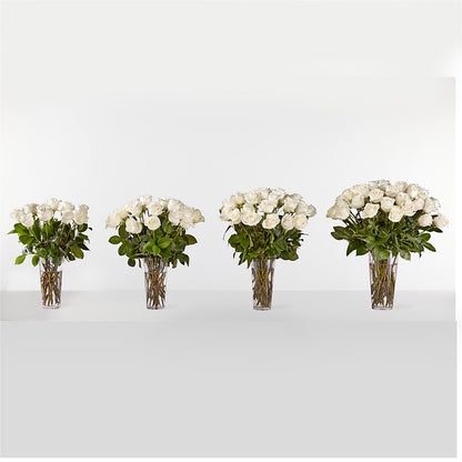 Long Stem White Rose Bouquet –  Floral Design At Evergreen Llc, Princeton NC