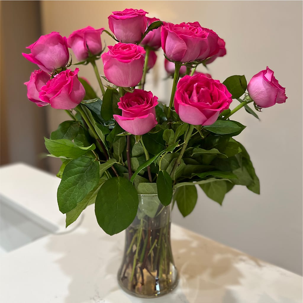 Long Stem Pink Rose Bouquet –  Floral Design At Evergreen Llc, Princeton NC