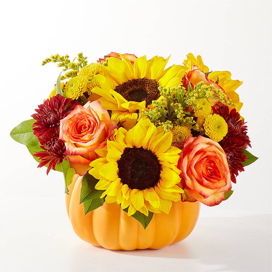 Golden Gourd Pumpkin Bouquet –  Floral Design At Evergreen Llc, Princeton NC