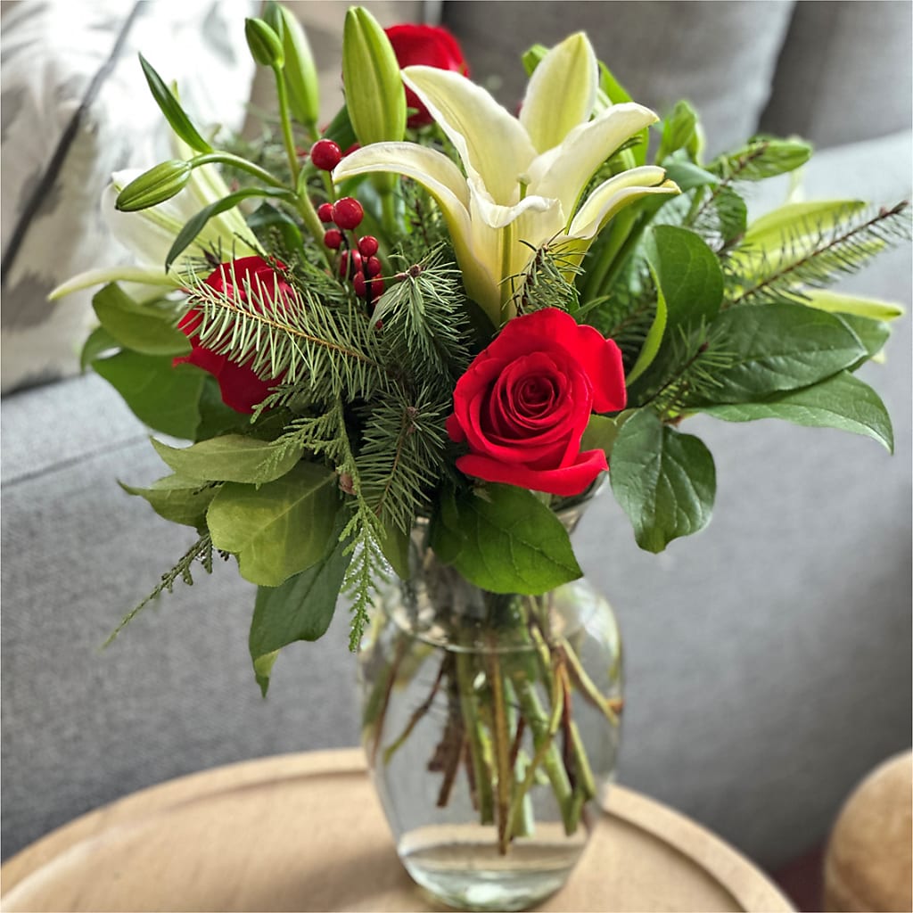 Sparkling Snowflakes Bouquet –  Floral Design At Evergreen Llc, Princeton NC