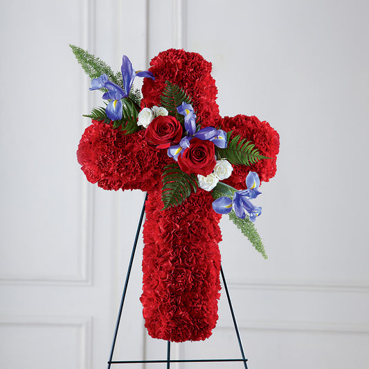 Faithful Hero Floral Cross –  Floral Design At Evergreen Llc, Princeton NC