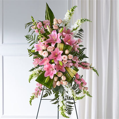 Elegant Embrace Standing Spray –  Floral Design At Evergreen Llc, Princeton NC