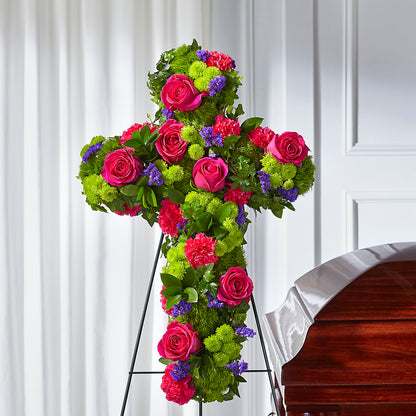 Tribute Rose Floral Cross –  Floral Design At Evergreen Llc, Princeton NC