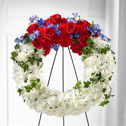 Patriotic Passion Wreath –  Floral Design At Evergreen Llc, Princeton NC