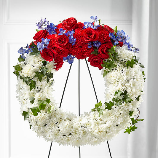 Patriotic Passion Wreath –  Floral Design At Evergreen Llc, Princeton NC