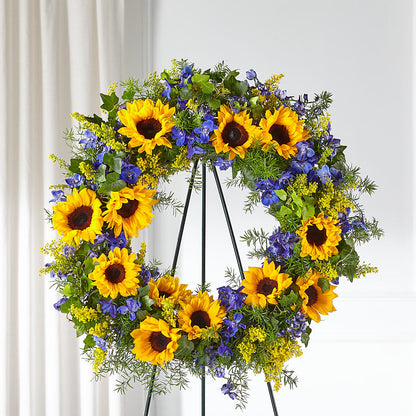 Bright Rays Wreath –  Floral Design At Evergreen Llc, Princeton NC