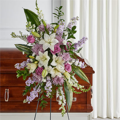 Grateful Hearts Standing Spray –  Floral Design At Evergreen Llc, Princeton NC