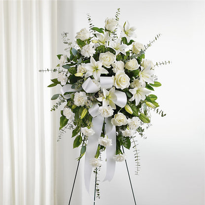 With Care Standing Spray –  Floral Design At Evergreen Llc, Princeton NC