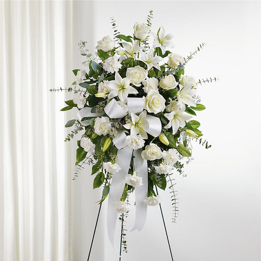 With Care Standing Spray –  Floral Design At Evergreen Llc, Princeton NC