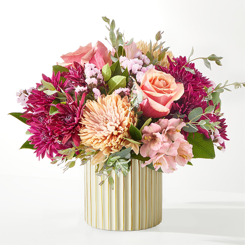 Berry Cobbler Bouquet with Ivory Vase –  Floral Design At Evergreen Llc, Princeton NC