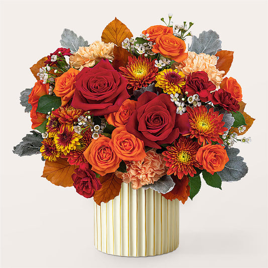 Merlot Bouquet with Ivory Vase –  Floral Design At Evergreen Llc, Princeton NC