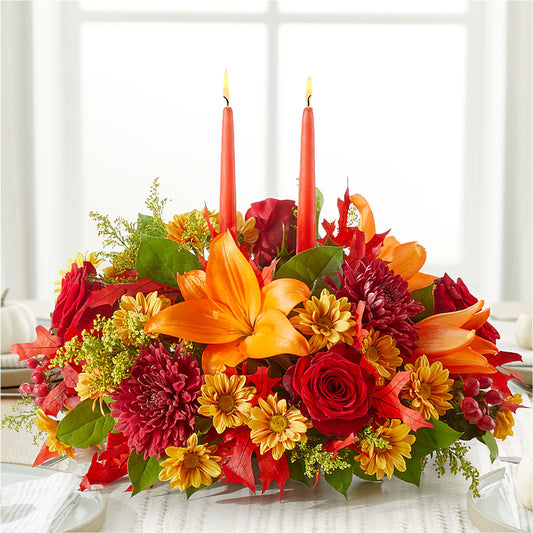 Autumn's Embrace Centerpiece –  Floral Design At Evergreen Llc, Princeton NC