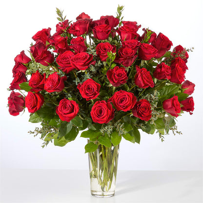 Forever Yours Fifty Stem Red Rose Bouquet –  Floral Design At Evergreen Llc, Princeton NC