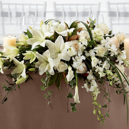 White Linen Arrangement –  Floral Design At Evergreen Llc, Princeton NC