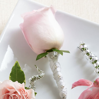 Pink Rose Boutonniere –  Floral Design At Evergreen Llc, Princeton NC