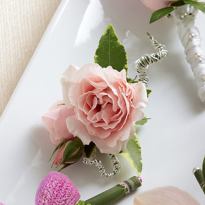 Pink Spray Rose Boutonniere –  Floral Design At Evergreen Llc, Princeton NC