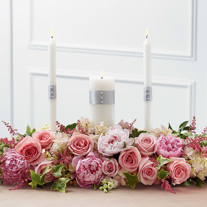 Worldwide Romance Unity Candle Arrangement –  Floral Design At Evergreen Llc, Princeton NC