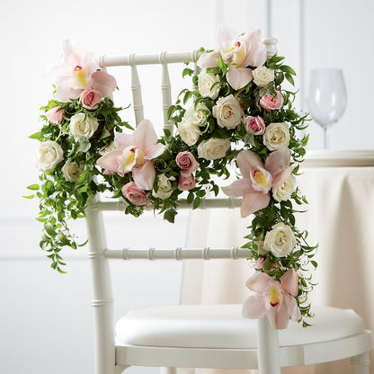 Orchid Rose Chair Décor –  Floral Design At Evergreen Llc, Princeton NC