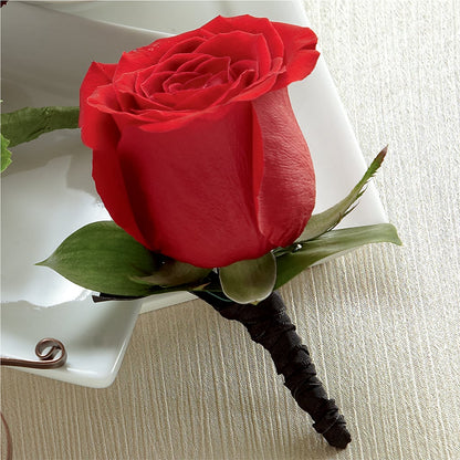 Red Rose Boutonniere –  Floral Design At Evergreen Llc, Princeton NC